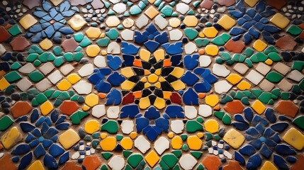 Colorful Mosaic Tile Pattern Floor Design