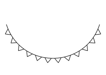 黒のシンプルなガーランドのカーブフレーム