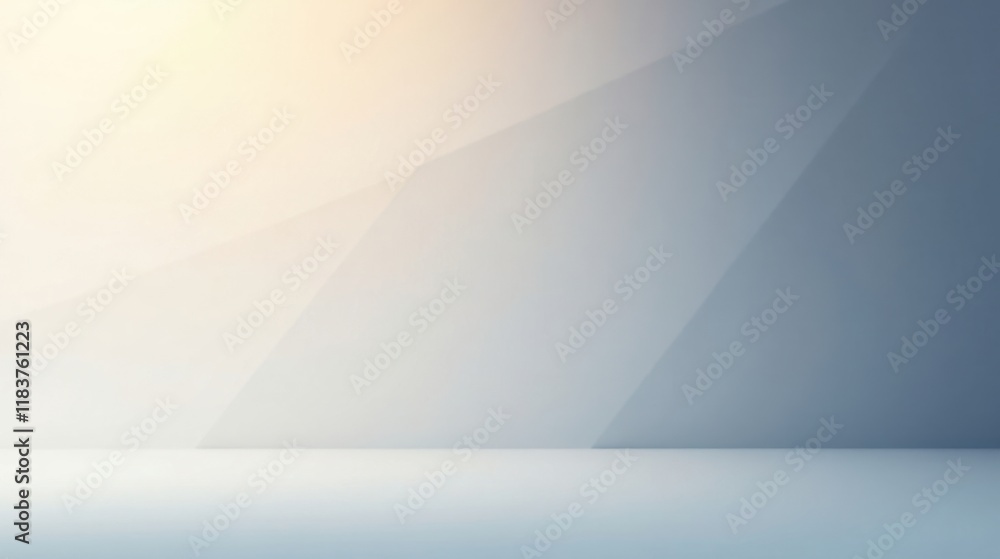 Poster Serene Minimalist Empty Room Studio Background with Soft Lighting and Subtle Geometric Shapes