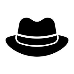Fedora Hat Glyph Icon Design