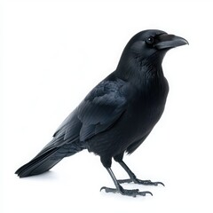 Fototapeta premium Crow isolated on white background. 