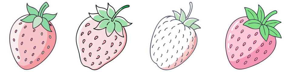 pineberry vector icon, fruit vector illustration - simple illustration of pineberry perfect for logos, and fruit-themed designs.