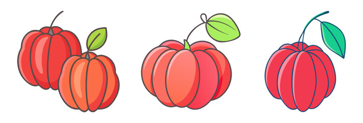 surinam cherry vector icon, fruit vector illustration - simple illustration of surinam cherry perfect for logos, and fruit-themed designs.