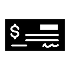 Bank check Glyph Icon Design
