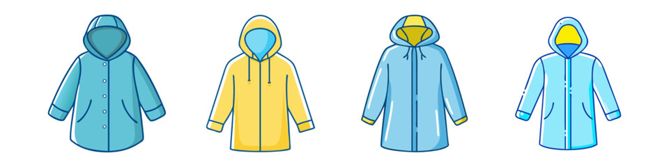 raincoat vector icon, clothing vector illustration - simple illustration of raincoat perfect for logos, and clothing-themed designs.