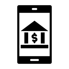 Mobile Banking Glyph Icon Design