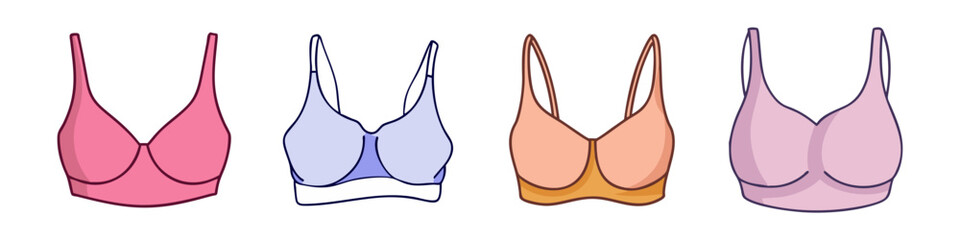 bralette vector icon, clothing vector illustration - simple illustration of bralette perfect for logos, and clothing-themed designs.