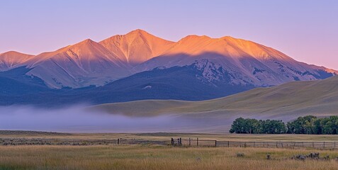 Fototapeta premium Majestic Sunrise over Mountain Range