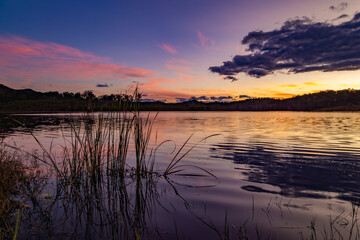 sunset over the river