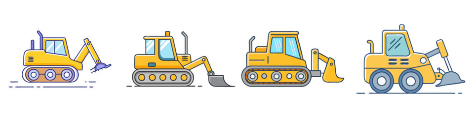 bulldozer vector icon, vehicles vector illustration - simple illustration of bulldozer perfect for logos, and vehicles-themed designs.