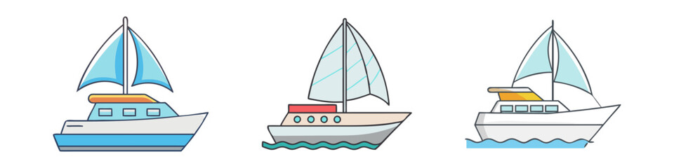 yacht vector icon, vehicles vector illustration - simple illustration of yacht perfect for logos, and vehicles-themed designs.