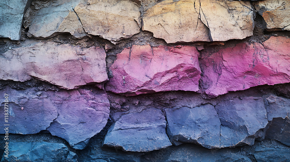 Poster Layered rock strata colourful background gradient texture