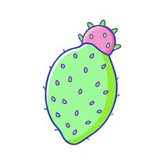 cactus pear vector icon, fruit vector illustration - simple illustration of cactus pear perfect for logos, and fruit-themed designs.