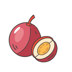 camu camu vector icon, fruit vector illustration - simple illustration of camu camu perfect for logos, and fruit-themed designs.
