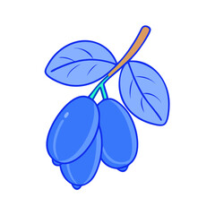  blue honeysuckle vector icon, fruit vector illustration - simple illustration of blue honeysuckle perfect for logos, and fruit-themed designs.