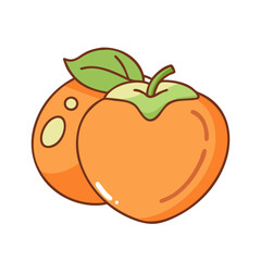 fuyu persimmon vector icon, fruit vector illustration - simple illustration of fuyu persimmon perfect for logos, and fruit-themed designs.