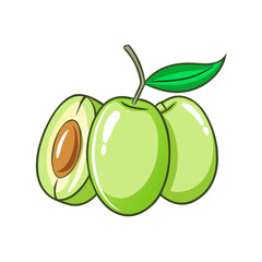 jujube vector icon, fruit vector illustration - simple illustration of jujube perfect for logos, and fruit-themed designs.