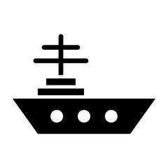 Aircraft Carrier Glyph Icon Design