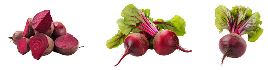 fruit collection of beetroot isolated on transparent background.fruit and vegetable for food element. food and healthy concept.