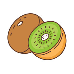 kiwi vector icon, fruit vector illustration - simple illustration of kiwi perfect for logos, and fruit-themed designs.