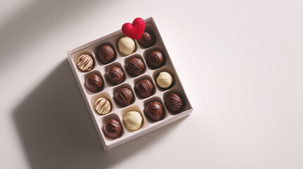 box of chocolate candies and hearts