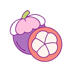 mangosteen vector icon, fruit vector illustration - simple illustration of mangosteen perfect for logos, and fruit-themed designs.
