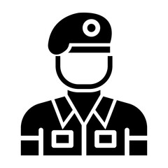 Soldier Glyph Icon Design