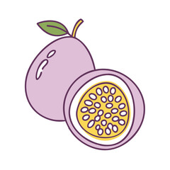 passion vector icon, fruit vector illustration - simple illustration of passion perfect for logos, and fruit-themed designs.