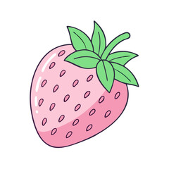 Obraz premium pineberry vector icon, fruit vector illustration - simple illustration of pineberry perfect for logos, and fruit-themed designs.