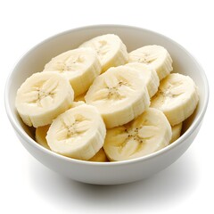 Freshly Sliced Bananas in a White Bowl for Healthy Snack or Dessert Options, Perfect for Smoothies or Breakfast Toppings and Nutritional Recipes