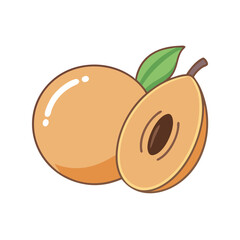 sapodilla vector icon, fruit vector illustration - simple illustration of sapodilla perfect for logos, and fruit-themed designs.