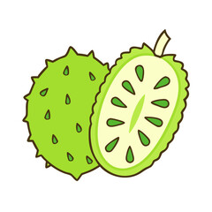 soursop vector icon, fruit vector illustration - simple illustration of soursop perfect for logos, and fruit-themed designs.