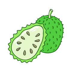 soursop vector icon, fruit vector illustration - simple illustration of soursop perfect for logos, and fruit-themed designs.
