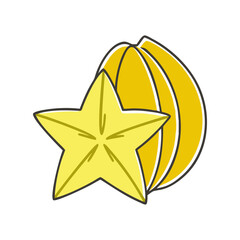 star carambola vector icon, fruit vector illustration - simple illustration of star carambola perfect for logos, and fruit-themed designs.