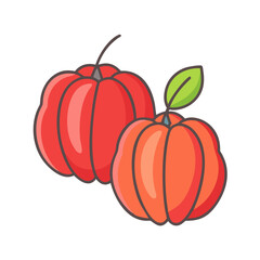 surinam cherry vector icon, fruit vector illustration - simple illustration of surinam cherry perfect for logos, and fruit-themed designs.