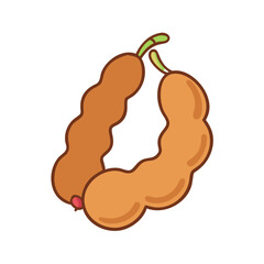 tamarind vector icon, fruit vector illustration - simple illustration of tamarind perfect for logos, and fruit-themed designs.
