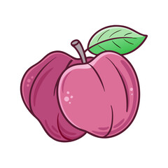 velvet apple vector icon, fruit vector illustration - simple illustration of velvet apple perfect for logos, and fruit-themed designs.