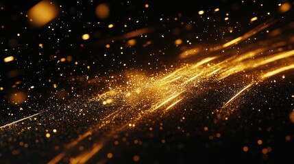 Fototapeta premium Golden Stardust: A Celestial Dance of Light and Sparkle