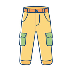 cargo pants vector icon, clothing vector illustration - simple illustration of cargo pants perfect for logos, and clothing-themed designs.