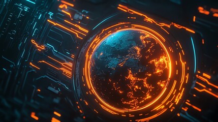 Futuristic depiction of a digital Earth