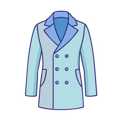 double breasted coat vector icon, clothing vector illustration - simple illustration of double breasted coat perfect for logos, and clothing-themed designs.
