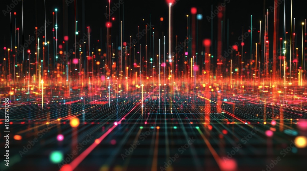 Aufkleber a close-up of a digital financial chart with rising and falling lines, candlesticks in red and green