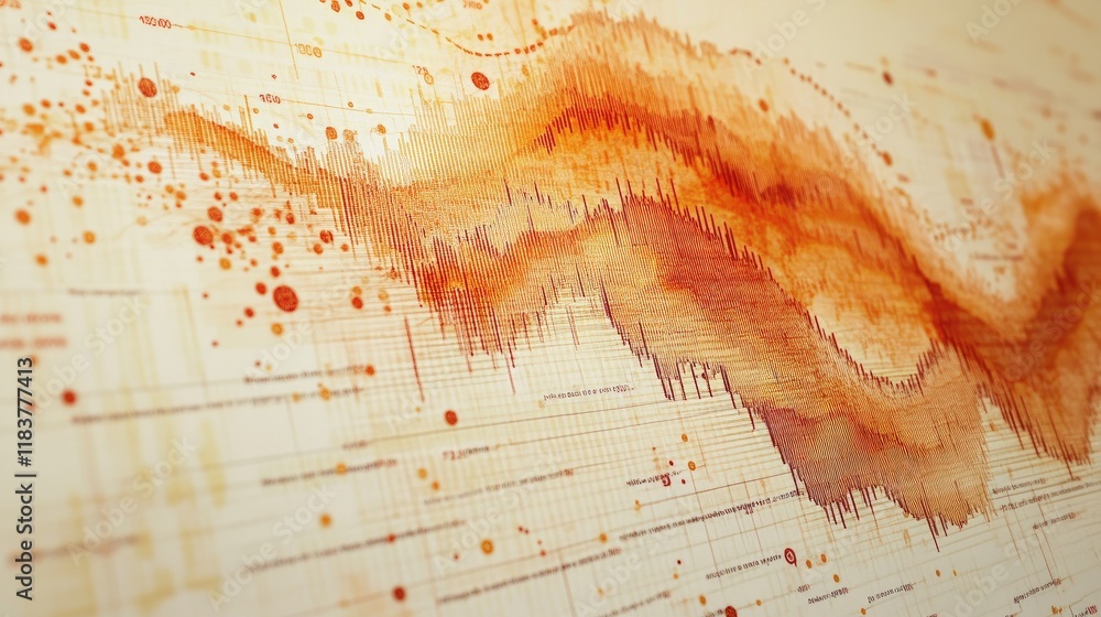 Poster a close-up of a financial line graph displaying a significant upward trend, with marked data points 