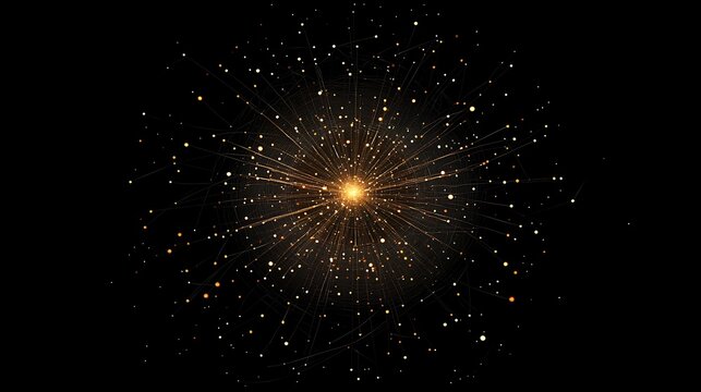 Cosmic explosion of stars dark abstract digital art concept