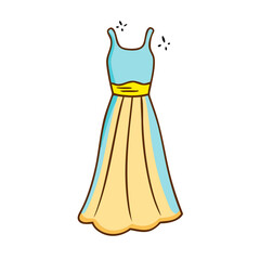 maxi dress vector icon, clothing vector illustration - simple illustration of maxi dress perfect for logos, and clothing-themed designs.
