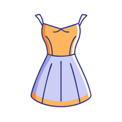 mini dress vector icon, clothing vector illustration - simple illustration of mini dress perfect for logos, and clothing-themed designs.