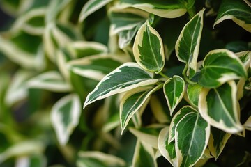 Obraz premium Variegated string of pearls houseplant Senecio rowleyanus