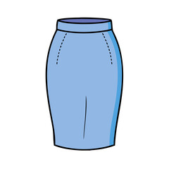 pencil skirt vector icon, clothing vector illustration - simple illustration of pencil skirt perfect for logos, and clothing-themed designs.