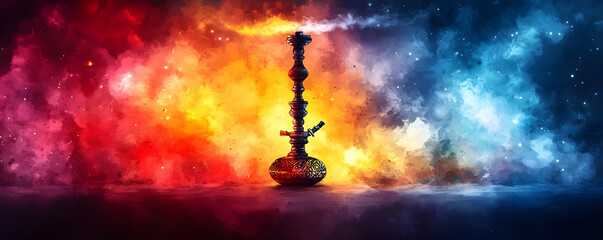 Hookah smoke cosmic backdrop