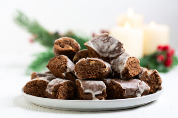Iced Chocolate Walnut Cookies.